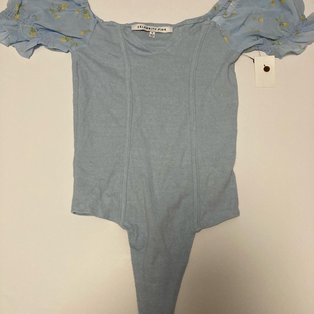 Celebrity Pink Light Blue Knit Top